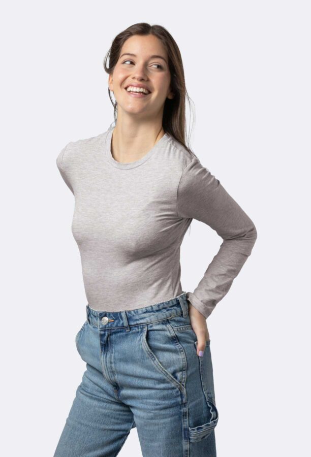 Womens Basic Round Long Sleeves Undershirt